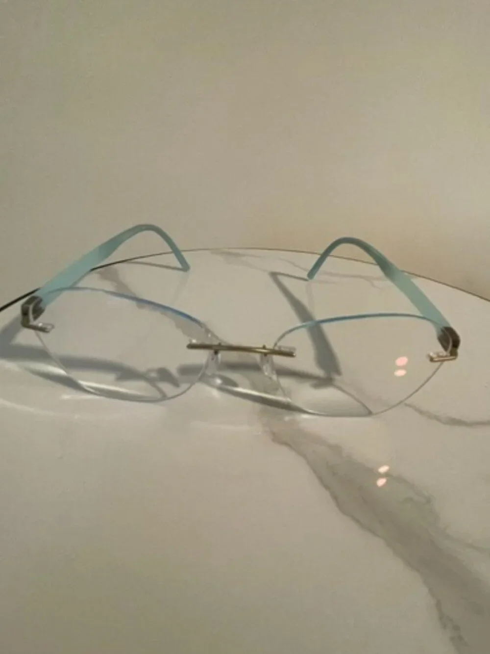 Silouette Rimless Drill Mount Eyeglass Frame 54-19-140 Brass/Mint